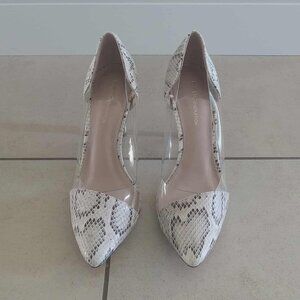 BCBGeneration Lania Snakeskin Embossed & Clear Vinyl Pumps